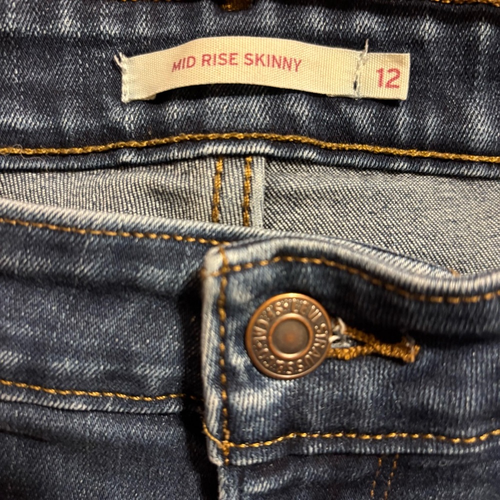Levi's Midrise Blue Skinny Jeans Cotton/Poly Blend Stretch Women’s Size 12 - Picture 4 of 9
